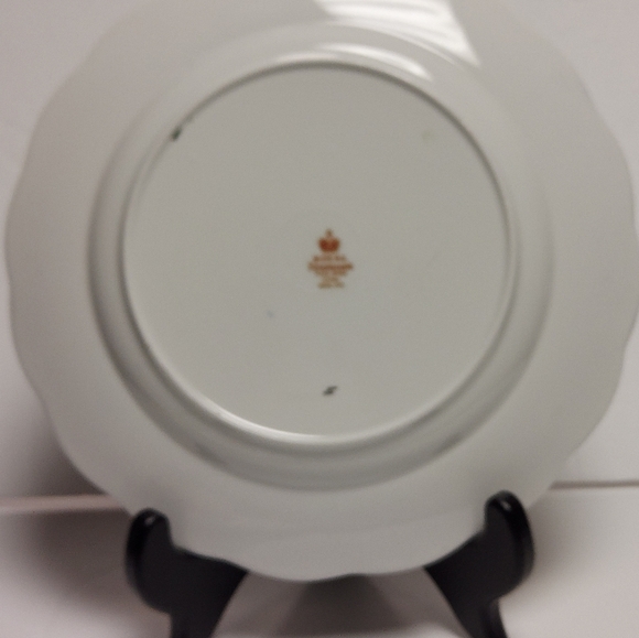 2 England Royal Standard Bone China 8” Plate Style RSD20 Cobalt Blue Gold Swirls - Picture 8 of 10